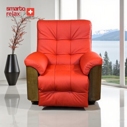 Smarto Relax TV Koltuğu Berjer – Berlin Serisi, Elektrikli Kademeli Sırt Dayama, Ergonomik Tasarım, Deri Döşeme, Kontrol Panelli, Dekoratif Tekli Koltuk (Salon/Oturma Odası)