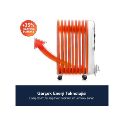 DeLonghi Radia S Comf 2500W 12 Dilim Beyaz Yağlı Radyatör Güvenli Isıtma Özelliği - Görsel 4