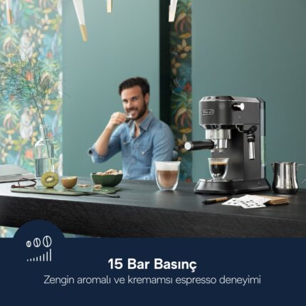 DeLonghi Dedica Manuel Espresso Makinesi EC 685.BK - Görsel 3