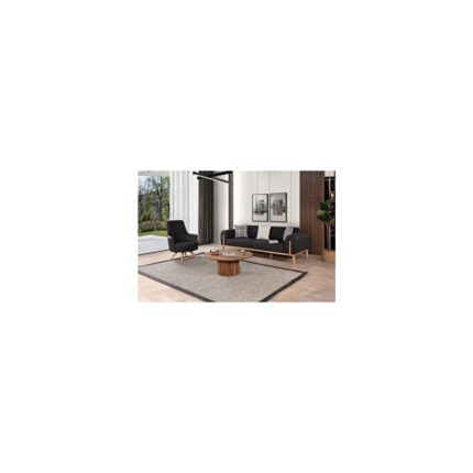 Ak Sofa Leon Yataklı Koltuk Takımı Keten Kumaş Antrasit - Görsel 4