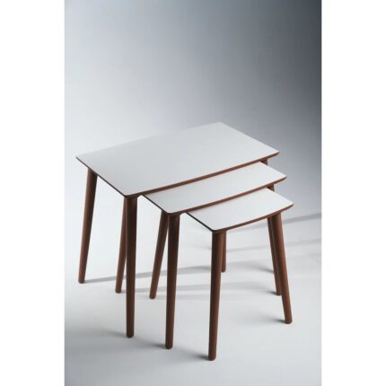 Ayge Istanbul 3'lü Zigon Sehpa %100 Mdf Beyaz - Görsel 2