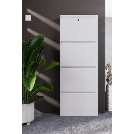 Wood House Hera Metal Kilitli Ayakkabılık 4'lü Beyaz - Görsel 2