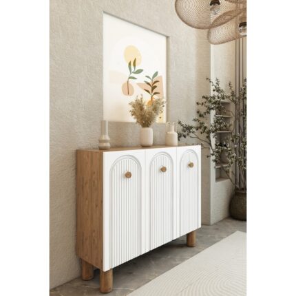İzco Design Bohem 90 cm 3 Kapaklı Ayakkabılık – Mdf Mebran Kapaklı Dolap | Vestiyer | Portmanto - Görsel 2