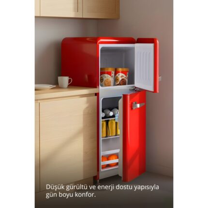 Kiwi KRF-2586 Retro Çift Kapılı Mini Buzdolabı - Görsel 2