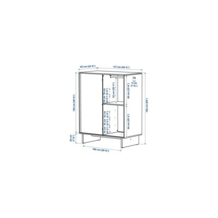 IKEA Glamberget Sürgü Kapaklı Gardırop Çam Siyah 117 x 63 x 150 Cm - Görsel 2