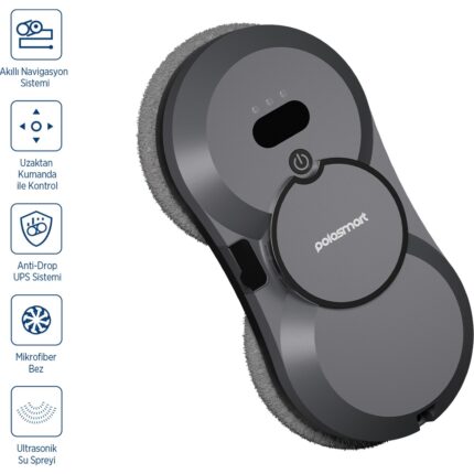 Polosmart PSH22 Cam Temizleme Robotu Ultrasonik Su Spreyli Akıllı Navigasyonlu Uzaktan Kumandalı
