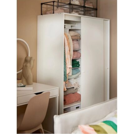 IKEA Kleppstad Sürgü Kapaklı Gardırop Beyaz 117 x 176 cm - Görsel 3