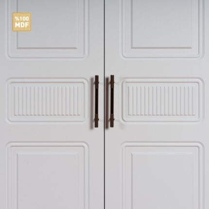 Comiet Slope 5 Kapaklı Mdf Ayaklı Tasarım Country Gardırop - Görsel 3