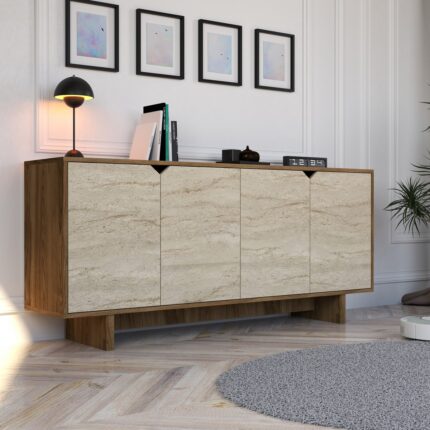 Istemi Konsol Ud-Traverten 180 cm Yemek Odası, Ofis Salon Ünite - Görsel 2