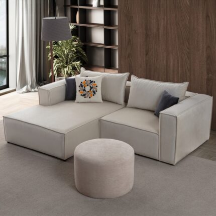Edsy Home Arven Köşe Koltuk Takımı Krem