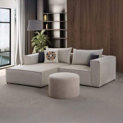 Edsy Home Arven Köşe Koltuk Takımı Krem - Görsel 3
