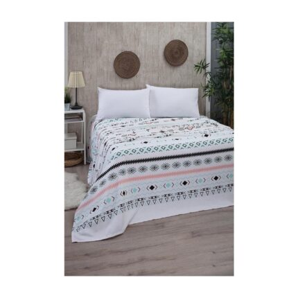 Mena Rise Battal Boy Desenli Pike 240X260 cm Beyaz