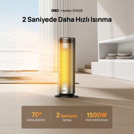 Dreo Solaris 628 Akıllı Elektrikli Isıtıcı – Hızlı Isıtma, Sessiz Çalışma, Enerji Tasarruflu Isı Kontrolü - Görsel 2