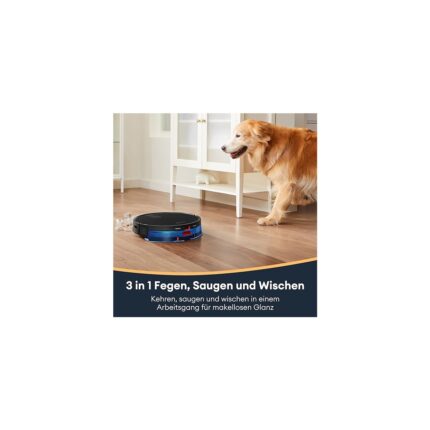 D6S Robot Vacuum Cleaner, Vibration Mopping, 3000PA Strong Suction, Super Slim, App Control, Ideal For Pet Hair, Hard Floors And Carpets - Görsel 4