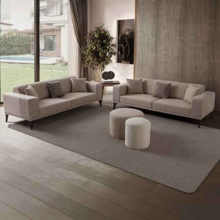 Edsy Home Regnar 3+3+1+1 Koltuk Takımı Sütlü Kahve - Görsel 4