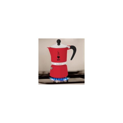 - Rainbow: 3 Cups Ocak Üstü Espresso Pişirici - 130ML - Kırmızı Renk - Alüminyum Gövde - Patentli Güvenlik Valfi - Tüm Ocak Türleri Için Uygundur (Indüksiyon Hariç) - Görsel 3