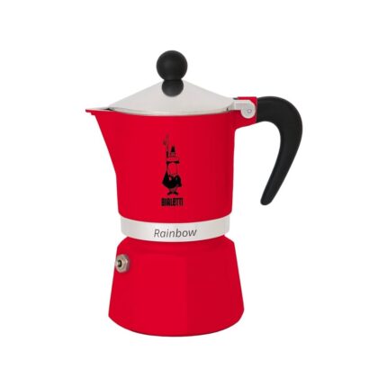 - Rainbow: 6 Cups Ocak Üstü Espresso Pişirici - 250ML - Kırmızı Renk - Alüminyum Gövde - Patentli Güvenlik Valfi - Tüm Ocak Türleri Için Uygundur (Indüksiyon Hariç)