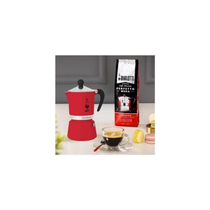 - Rainbow: 6 Cups Ocak Üstü Espresso Pişirici - 250ML - Kırmızı Renk - Alüminyum Gövde - Patentli Güvenlik Valfi - Tüm Ocak Türleri Için Uygundur (Indüksiyon Hariç) - Görsel 2