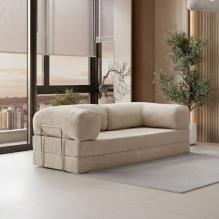 EVS Home 100X200 Kanepe: Yıkanabilir Fitilli Kadife Kumaş 50 Dns Bondex Sünger Koltuk Çok Amaçlı Aktivite Relax Koltuk - Görsel 4
