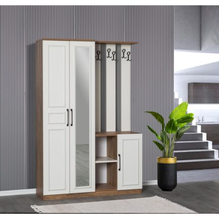 Comiet Flr Aynalı Raf Askılık Detay Portmanto Ayakkabılık