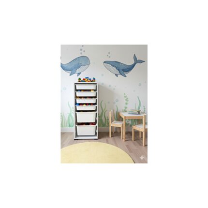 Decosense 6 Çekmeceli Çok Amaçlı Oyuncak Dolabı ve Saklama Ünitesi – Çocuk Odası Düzenleyici Etiket Hediyeli - Görsel 3
