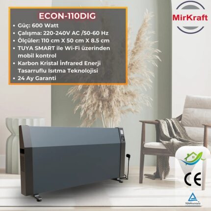Mirkraft Econ 110 Antrasit Dijital Konvektör Isıtıcı Yüksek Performanslı Isıtma
