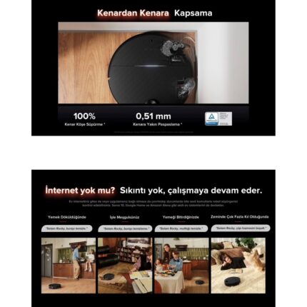 Roborock Saros 10 Akıllı Robot Süpürge ve Mop, 22.000PA Emiş Gücü, Engel Algılama, Dolaşmayan Ana Fırça,  Akıllı Kir Algılama, (7.98 Cm)Ultra Ince Tasarım + Mutfak Tartısı - Görsel 5