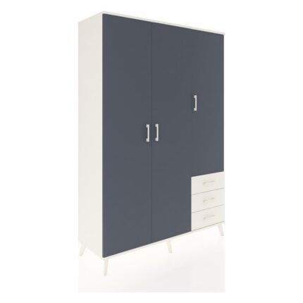 Dienni Hyperion Dolap 6 Raflı 3 Çekmeceli Tek Askılı 132X44X195 Aytaşı-Antrasit/aytaşı - Görsel 2