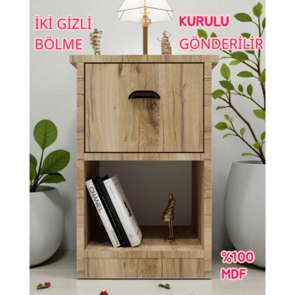 Enfa Store Iki Gizli Bölmeli Mdf Komodin,kurulu Gönderilir,montaja Gerek Yok
