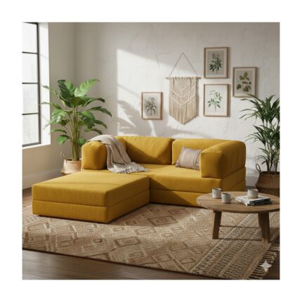 Dechome Yeny Fitilli Kadife | Köşe Koltuk | 160X160 Köşe Takımı | Modüler Köşe Takımı | Yataklı L Koltuk | Fitilli Kadife