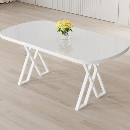 Canisa Axton Serisi Sabit Mdf 90X168 Beyaz Mutfak Masa Takımı 4 Siyah Sandalye - Görsel 2