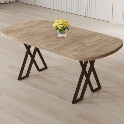 Canisa Axton Serisi Sabit Mdf 90X168 Atlantik Çam Mutfak Masa Takımı 6 Sandalye - Görsel 2