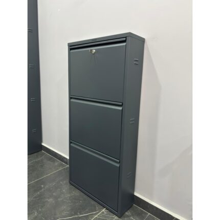 Liccia Metal Ayakkabılık 3 Lü Antrasit Kilitli Model