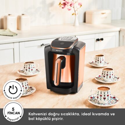 Karaca Hatır Neo Inox Çelik Cezveli Türk Kahve Makinesi 5 Fincan Kapasiteli Bronze - Görsel 3
