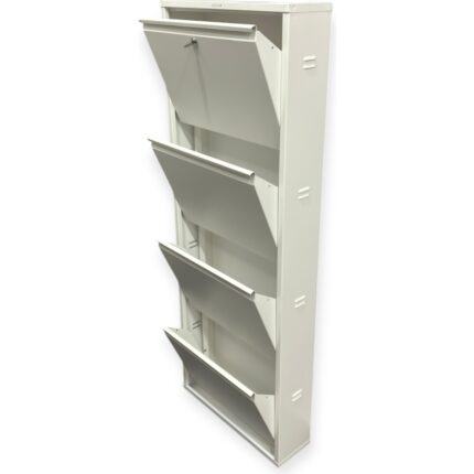 Liccia Metal Ayakkabılık 4 Lü Beyaz Kilitli Model - Görsel 4