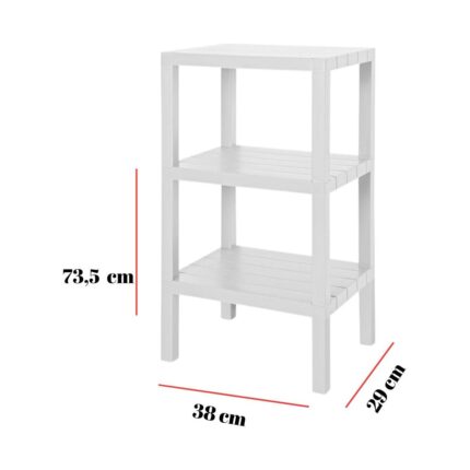 FRY 3 Katlı Beyaz Raf Kitaplık & Banyo Düzenleyicisi 73,5 CM-BRNS0048 - Görsel 2
