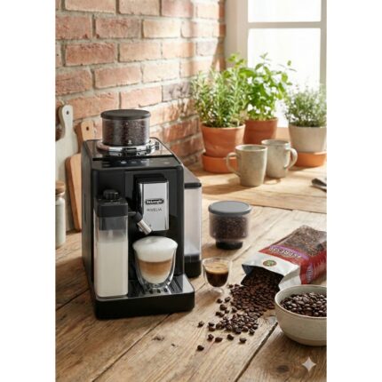 Delonghi Rivelia Tam Otomatik Kahve Makinesi 16 Farklı Içecek - Bean Switch - 3.5"" Renkli Ekran - Siyah - 2kg Kahve EXAM440