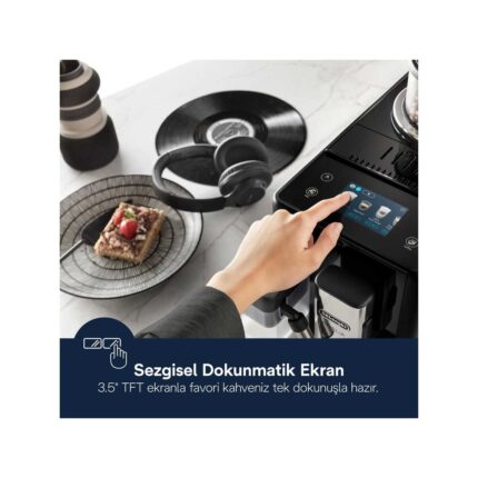 Delonghi Rivelia Tam Otomatik Kahve Makinesi 16 Farklı Içecek - Bean Switch - 3.5"" Renkli Ekran - Siyah - 2kg Kahve EXAM440 - Görsel 4