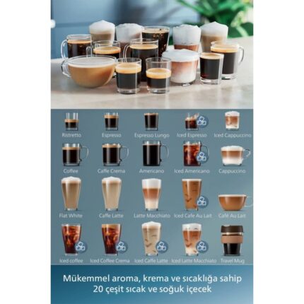 Philips 5500 Serisi Lattego Tam Otomatik Espresso Makinesi - Silentbrew - 20 Sıcak Soğuk Içecek + 2kg Çekirdek Kahve - Görsel 2