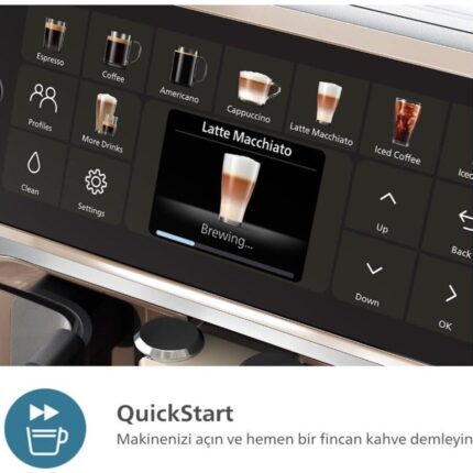 Philips 5500 Serisi Lattego Tam Otomatik Espresso Makinesi - Silentbrew - 20 Sıcak Soğuk Içecek + 2kg Çekirdek Kahve - Görsel 4