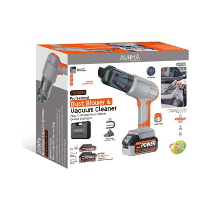 Azurtech Ahv-21 20.000PA Şarjlı Araç Süpürgesi ve Hava Üfleyici - Çift Bataryalı Profesyonel Set
