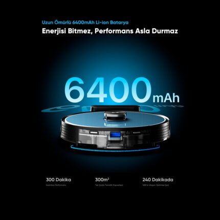 Şımart Katya V Akıllı Robot Süpürge 10000PA Güçlü Emiş Gücü 6400MAH Yüksek Batarya - Görsel 4