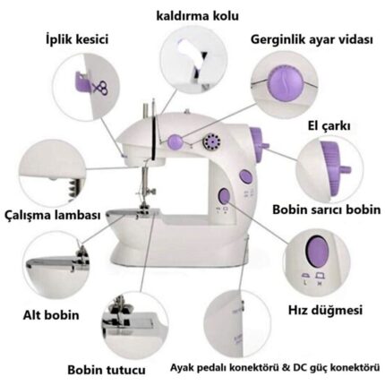 Marsilyan Dikiş Makinesi Mini Pedallı Elektrikli - Görsel 4