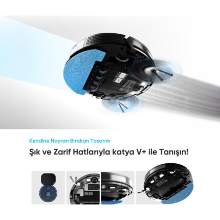 Şımart Katya V+ Akıllı Robot Süpürge 10000PA Premium Otomatik Toz Toplama Üniteli - Görsel 2
