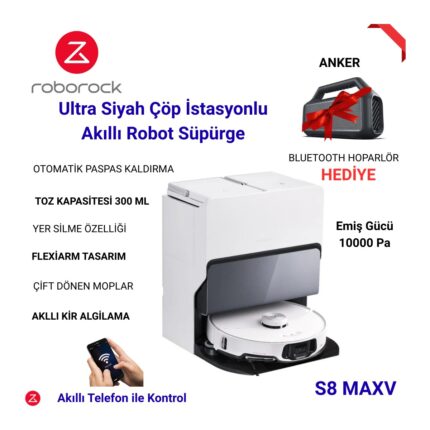 Roborock S8 Maxv Ultra Beyaz Çöp Istasyonlu Akıllı Robot Süpürge