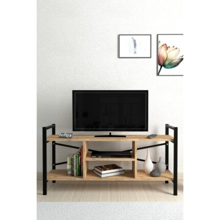 Bofigo Tv Sehpası Raflı Tv Ünitesi Televizyon Sehpası Çam - Görsel 2