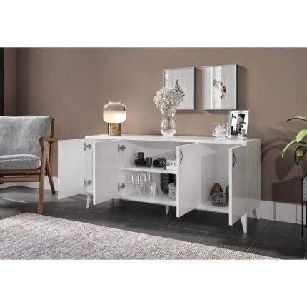 Kzn Home 4 Kapaklı Çok Amaçlı Mdf Konsol - Tamamı  Mdf - Görsel 2