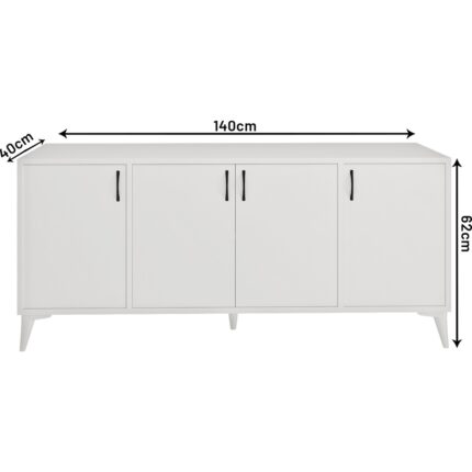 Kzn Home 4 Kapaklı Çok Amaçlı Mdf Konsol - Tamamı  Mdf - Görsel 3