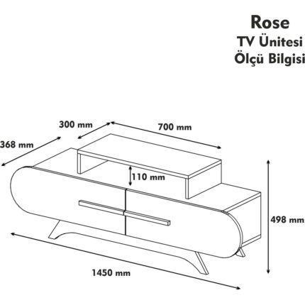 Variant Concept Rose Tv Ünitesi Ceviz - Ekru - Görsel 3