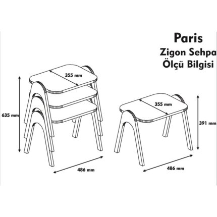 Variant Concept Paris Tepsi Zigon Sehpa Ceviz - Ceviz - Görsel 3